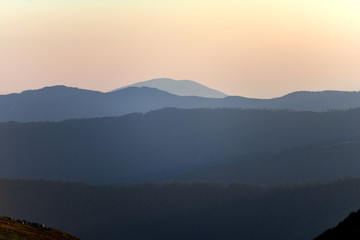 Mountains landscape at the sunset 