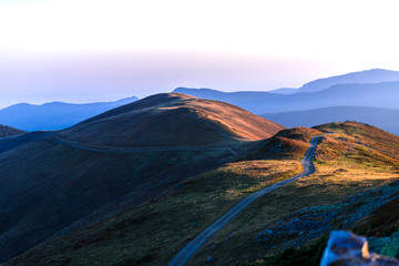 Fototapeta premium Mountains landscape at the sunset 