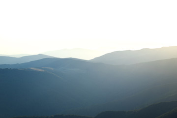 Mountains landscape at the sunset 