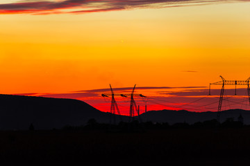 Obraz premium sunset over field