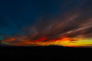 Dramatic red sky