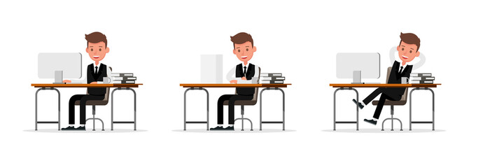 Set of Businessman character vector design. no29