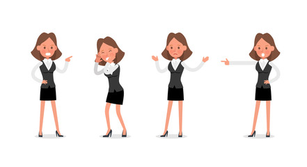 Fototapeta premium Set of Businesswoman character vector design. no19