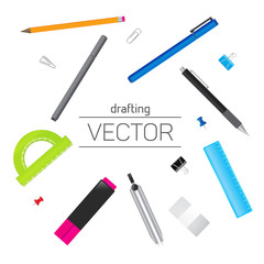 Vector Stationery for design of drafting.