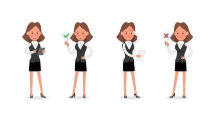 Fototapeta premium Set of Businesswoman character vector design. no24