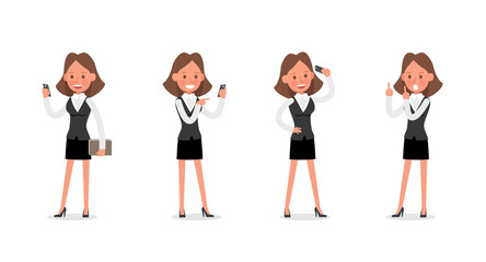 Obraz premium Set of Businesswoman character vector design. no25