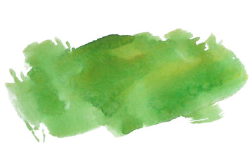 green watercolor stain design element, with a paper texture hand-drawn