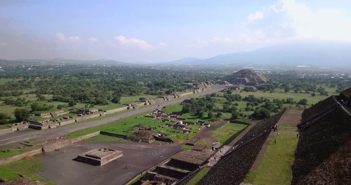Cinematic Aerial View Of The Pyramids Of Mexico Teotihuacan