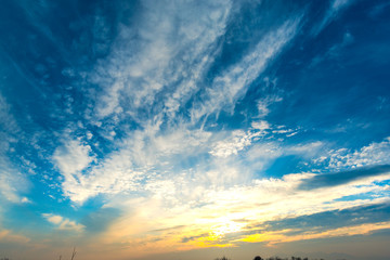 Sunset in the beginning winter season