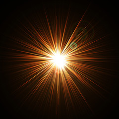 Obraz premium Vector abstract line with glare sun.