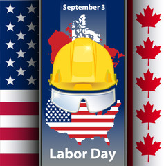 canada labor day greeting card abstract flag background vector