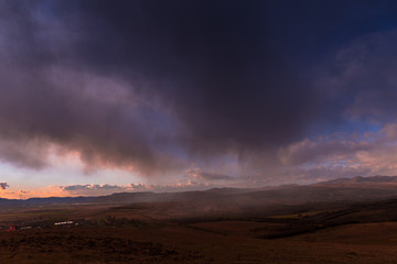 Fototapeta premium Storm snow clouds at the end of november