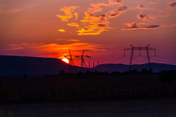 Sunset in the summer