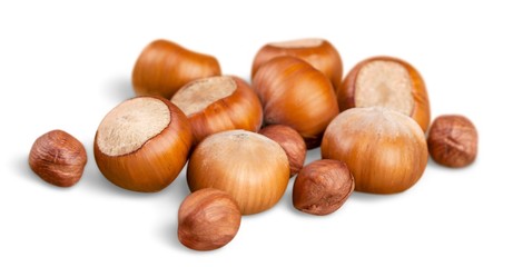 Nuts collection on a white background
