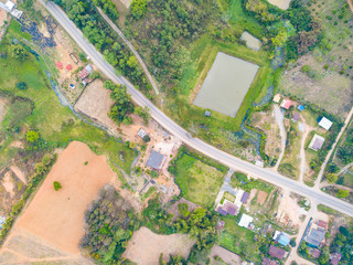 Fototapeta premium Aerial view of rural area in Khao Kho district