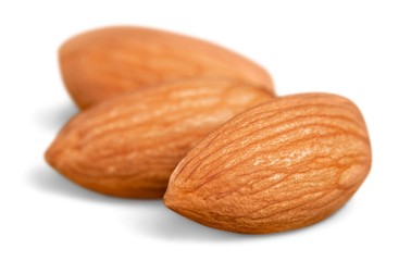 Almonds nuts nuts isolated on white background