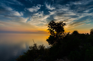 Sea sunset in thassos island, Greece