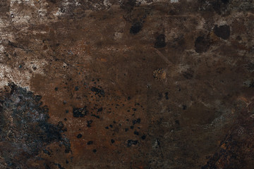 top view of rusted metal surface for background