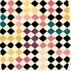 vintage grunge square geometric pattern.