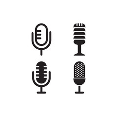 Microphone logo icon template