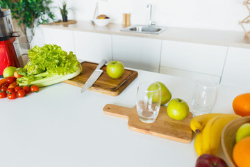 Set food preparing healthy drink home kitchen Healthy eating