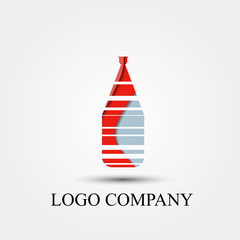 bottle vector logo, sign, or symbol concept for startup company