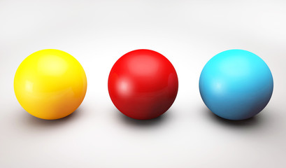Sphere balls multi-colored 3D render illustration