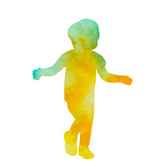 watercolor silhouette child