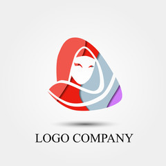 hijab story logo concept is mean veil company, vector logo, sign, or symbol concept for startup company