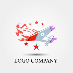 plane aviation vector logo, sign, or symbol concept for startup company