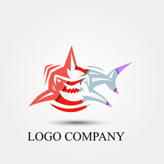 shark vector logo, sign, or symbol concept for startup company