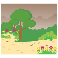 meadow sand land trees scenery landscape background