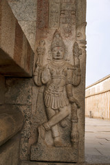 Dvarapala on the left at the entrance gate to the Gomateshwara temple, Vindhyagiri Hill, Shravanbelgola, Karnataka