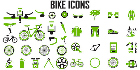 bike icon set vector.