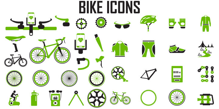 Fototapeta bike icon set vector.