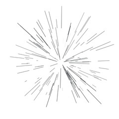 Abstract explosion, speed motion lines from the middle, radiating sharp
