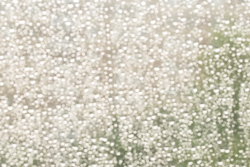 Blurred and bokeh of colorful drop water on glass