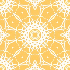 Vector illustration. pattern with floral mandala, decorative seamless ornament. design for print fabric, bandana.