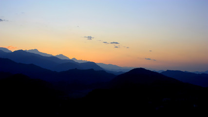 Dawn in the Nepal mountains