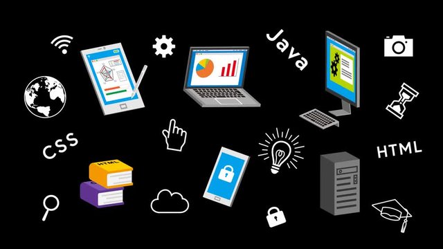 Alpha channel file- E-learning Gadget concept animation