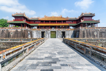 Fototapeta na wymiar The Meridian Gate to the Imperial City in Hue, Vietnam
