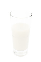 Glass of milk isolated