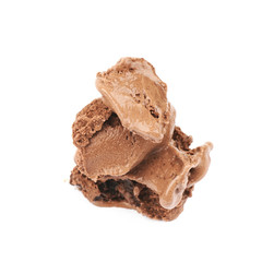 Scoop of chocolate ice cream isolated