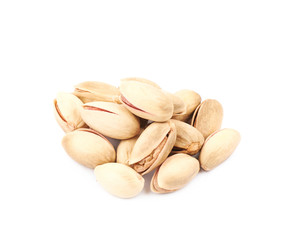 Pile of pistachios isolated