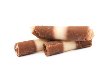 Chocolate shaving chip isolated