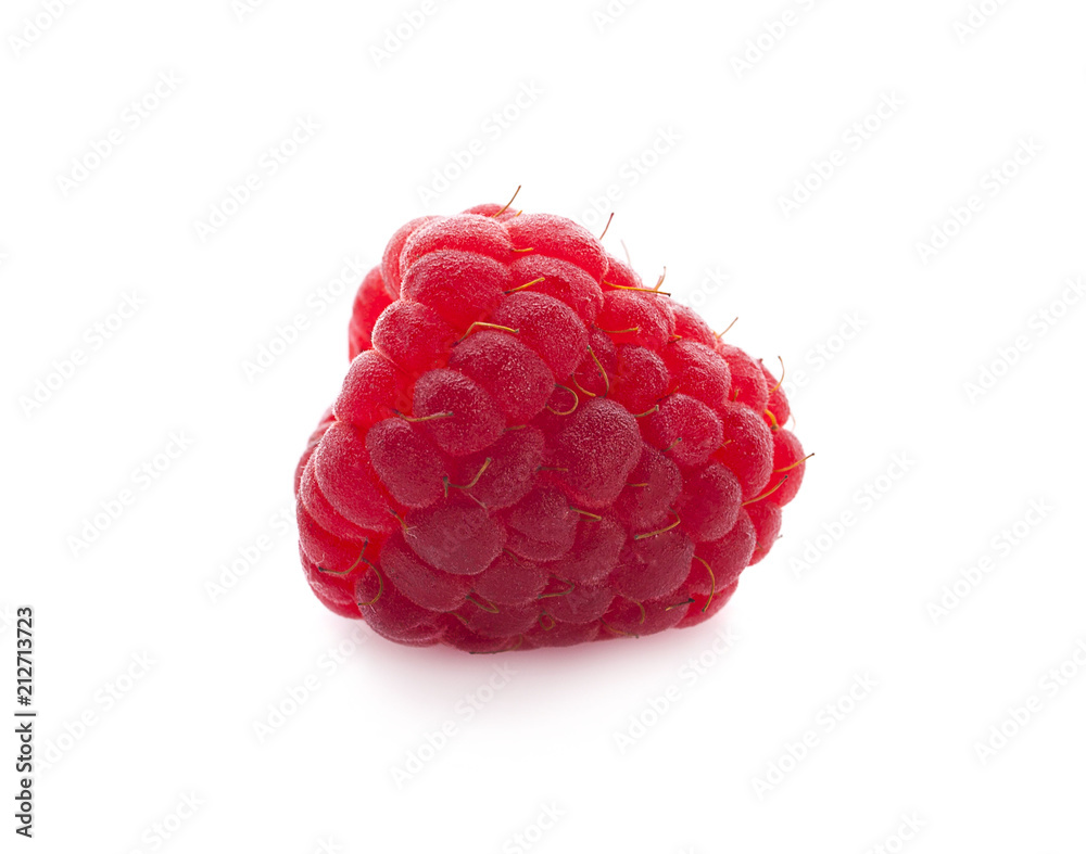 Canvas Prints ripe raspberry isolated on white background close up