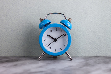 blue alarm clock retro style