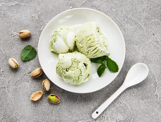 pistachio ice cream and mint