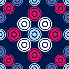 Fototapeta premium Polka dot seamless pattern. Hand hatching. Brushwork. Geometric background. Scribble texture. Тextile rapport.