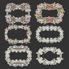 Floral wreath sketch background for wedding.